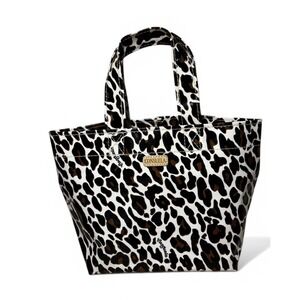 Consuela Wedge Mini Leopard Tote Bag Coated Canvas Top Handle Small Shopper Bag